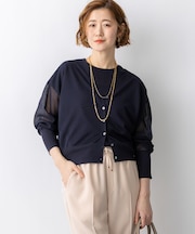 【WEB&一部店舗限定カラーあり】シャイニーシアー ドルマンスリーブ カーディガン