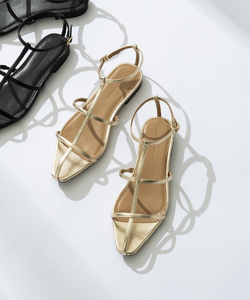 【見上愛さん着用/Oggi・CanCam掲載】ポインテッド Tストラップ サンダル