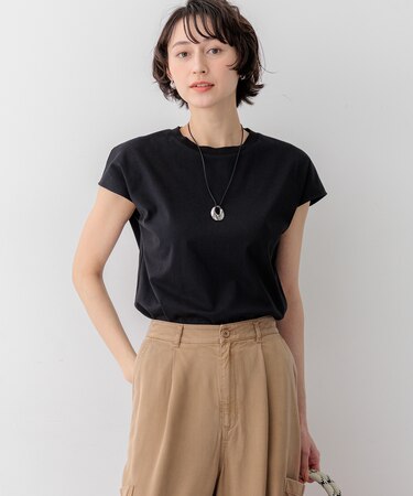【WEB&一部店舗限定カラーあり】スビンハイツイスト フレンチスリーブ Tシャツ