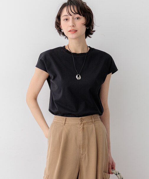 【WEB&一部店舗限定カラーあり】スビンハイツイスト フレンチスリーブ Tシャツ