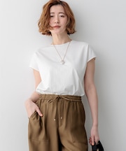 【WEB&一部店舗限定カラーあり】スビンハイツイスト フレンチスリーブ Tシャツ