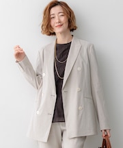 【CanCam/Oggi/CLASSY掲載】リネンレーヨンストレッチ ダブルジャケット