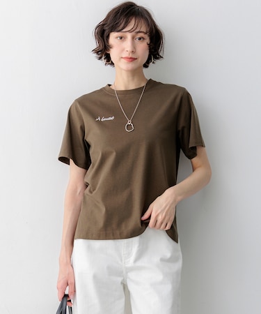 【Oggi掲載】バック刺繍 メッセージロゴ Tシャツ