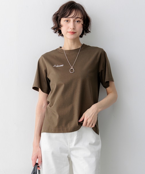 【Oggi掲載】バック刺繍 メッセージロゴ Tシャツ