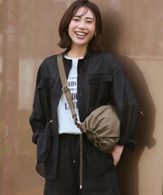 【Oggi掲載/見上愛さん着用】リネンミックスシアースラブ ミリタリー シャツジャケット