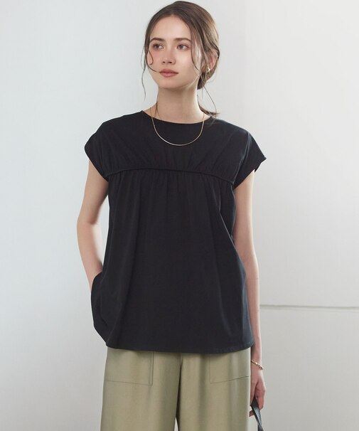 【SLOW/一部店舗限定】シャーリングデザイン 2WAY カットソー