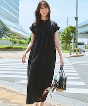 【褒められワンピ】ウォッシュドシアーボイル ピンタック ワンピース