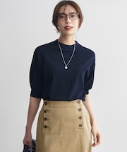【CLASSY.掲載】セミマットフリゼ リラクシー ニット Tシャツ