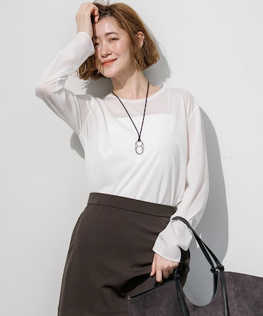 シアー ロングスリーブ Tシャツ
