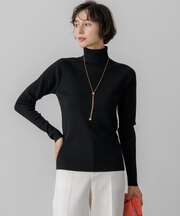 【CLASSY.・CanCam掲載】ウーステッドウール リブタートル ニット