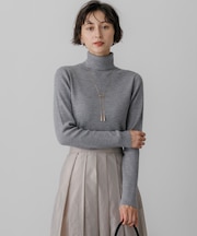 【CLASSY.・CanCam掲載】ウーステッドウール リブタートル ニット