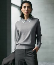 ウーステッドウール ポロ ニット