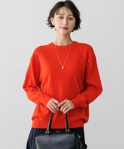 【見上愛さん着用/CLASSY.掲載】ピュアカシミヤ クルーネック ニット