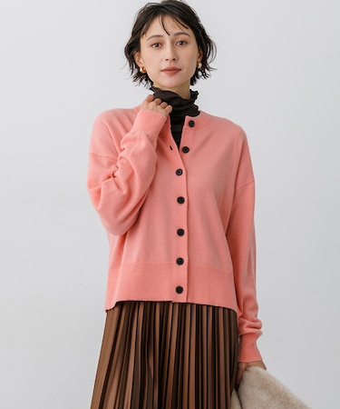 【新色追加/見上愛さん着用】ピュアカシミヤ クルーネック カーディガン