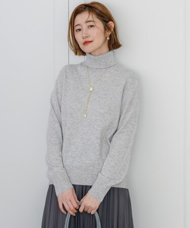 【見上愛さん着用/VERY掲載】ピュアカシミヤ タートルネック ニット