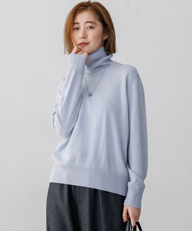 【見上愛さん着用/VERY掲載】ピュアカシミヤ タートルネック ニット