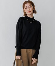 【CanCam掲載】ウーステッドウール パフスリーブ ハイネック ニット