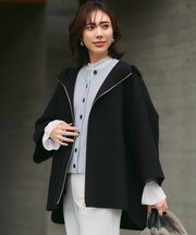 【見上愛さん着用】ウールライトリバー フーディ ポンチョコート