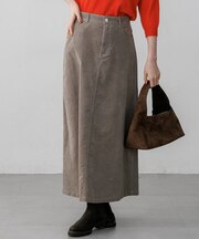 【Oggi掲載】コットンコーデュロイストレッチ Aラインスカート