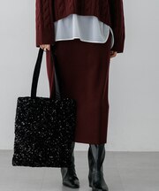 カシミヤブレンド Iライン ニットスカート