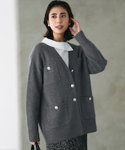 【一部予約/見上愛さん着用/WEB&一部店舗限定カラーあり】カシミヤブレンド ジャケットライク カーディガン