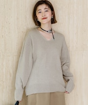 カシミヤブレンド Vネック ニット