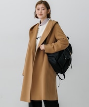 ウールカシミヤビーバー フーデッド コート