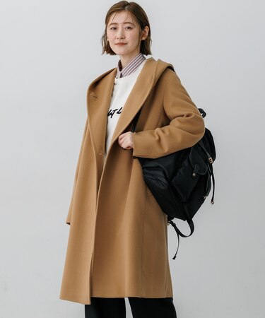 ウールカシミヤビーバー フーデッド コート