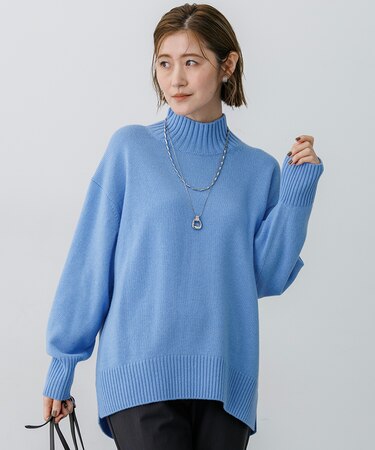 カシミヤブレンド ハイネック ニット