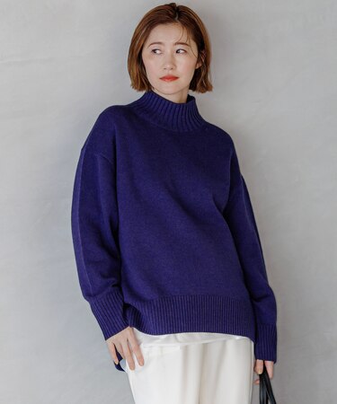 カシミヤブレンド ハイネック ニット