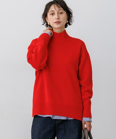カシミヤブレンド ハイネック ニット
