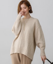 ラメシェニールファンシー クルーネック ニット