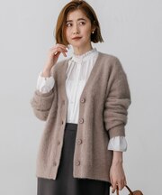 【Oggi掲載】フォックスカシミヤファー Vネック カーディガン