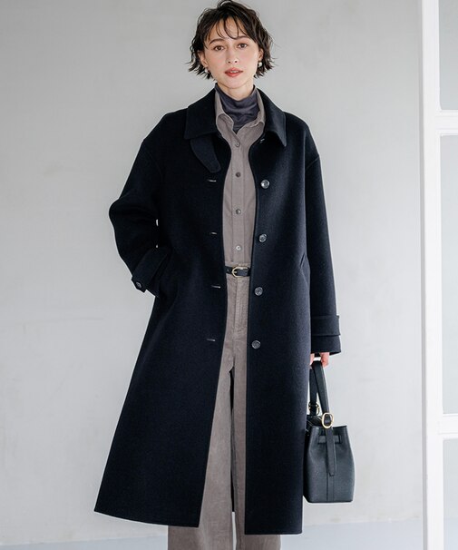 MANTECOPureリバー ステンカラー ロングコート