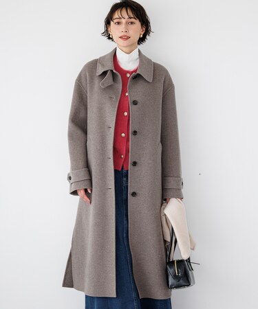 MANTECOPureリバー ステンカラー ロングコート