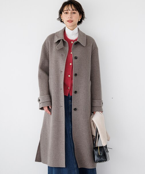 MANTECOPureリバー ステンカラー ロングコート