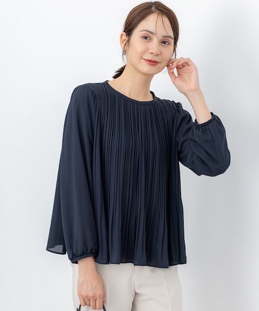 【WEB限定】ジョーゼットシフォンプリーツ ブラウス