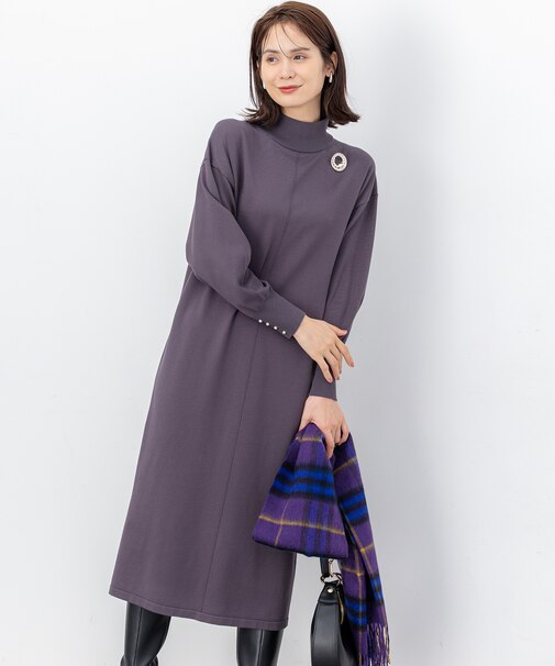 【WEB限定】スムースストレッチニット ワンピース