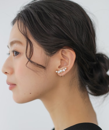 アシンメトリービジュー イヤリング