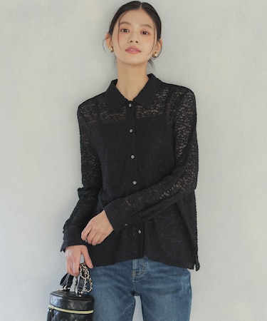 【WEB限定】フラワーチュールブラウスライク カットソー