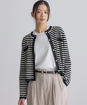 【WEB限定】クリアストレッチビジューレーン カーディガン