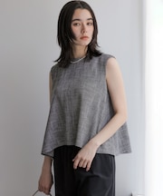 【WEB限定】メランジレノクロス 裾フレアブラウス