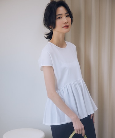 【WEB限定】トリコットジャージー ペプラムカットソー