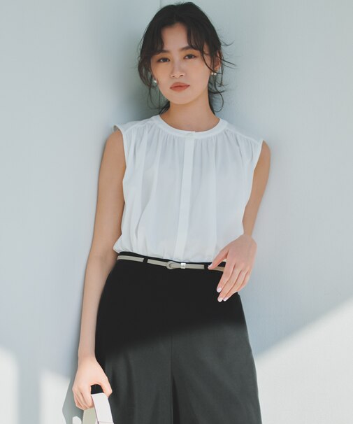 【WEB限定】トリコットジャージー ギャザー カットソー