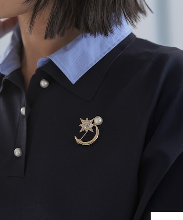 クレセントムーンパールブローチ