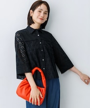 【WEB限定】エンブロイダリーレース 7分袖ブラウス