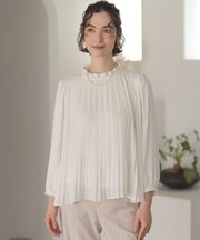 【WEB＆一部店舗限定】ジョーゼットシフォン プリーツブラウス
