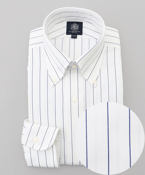 【PREMIUM PLEATS / 形態安定】スーピマコットンボールドストライプ ドレスシャツ / B.D.