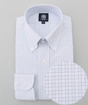 【PREMIUM PLEATS / 形態安定】スーピマコットンファンシーチェック ドレスシャツ / B.D.