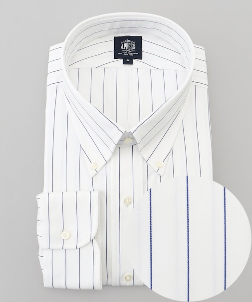 【KING SIZE】【PREMIUM PLEATS / 形態安定】スーピマコットンボールドストライプ ドレスシャツ / B.D.